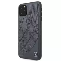 Mercedes-Benz Apple iPhone 11 Pro Max Quilted Genuine Leather Back Cover Blue