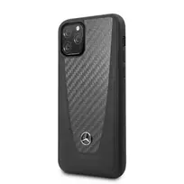 Mercedes-Benz Apple iPhone 11 Pro Hard Case Leather Carbon Fiber Black
