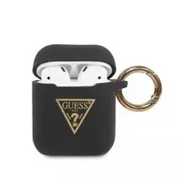 Guess Triangle Silicone Case, skirtas AirPods Pro (1 ir 2 kartos) – Juoda
