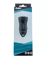 BULLET USB automobilinis kroviklis Q3.0 + Type C 2.4A juodas