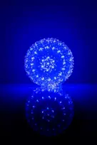iLike Bumba ar puķēm 465 200LED D-20cm Blue Dekoratyvinis LED šviesos rutulys su gėlėmis