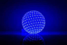 iLike Dekoratyvinis LED šviesos rutulys su gėlėmis 300 LED mėlynas 25 cm