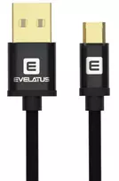 Evelatus Data Cable Micro USB EDC02 Dual Side Gold Plated Connectors Black