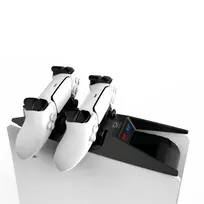 Saitake Dual Charging Station Dock for Sony PlayStation 5 PS5 Controllers, Console Shape, Black White