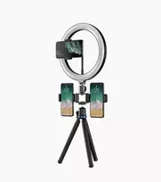Elight O1 Flexi Tripod Stand 30cm + 10 inch LED Ring with Cable Remote & Phone / 3/4 Screw Fix Black