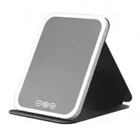 iWear Sulankstomas makiažo veidrodis su trijų spalvų LED foniniu apšvietimu ir išmaniuoju jutikliniu ekranu 15x21,3 cm
