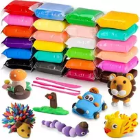Kiddyz 24pcs Modelling Clay Set Soft Air-Dry Non-Toxic Creative DIY Toy Multicolor