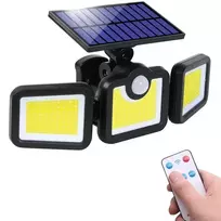 Elight Solar Sensor Wall Light 3in1 LS6 su judesio davikliu, nuotolinio valdymo pulteliu ir išoriniu saulės baterijos skydeliu, juoda