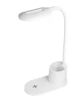 CP X2W 2in1 10W Universal Smartphone Wireless Qi Charger + Flexible Desk Lamp with Pen Holder White