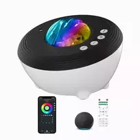 Elight J1 Aurora Projector su atmosferos garsais ir Bluetooth garsiakalbiu, išmanusis Wi-Fi Bluetooth valdymas per programėlę, baltas