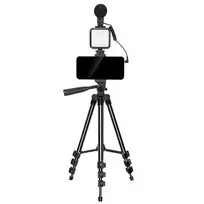 Elight M5 Vlog Smartphone Fix Video & Photo Kit su LED šviesa, mikrofonu, trikoju 1.3m, nuotoliniu valdymu