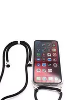 Evelatus Apple iPhone 11 Pro Max dėklas su virvute Juodas Skaidrus