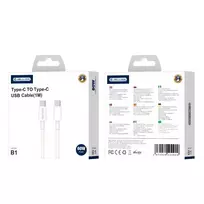 Jellico B1 Durable-Soft Universal USB-C į USB-C Duomenų ir Greito PD 20W Įkrovimo Laidas 1m Baltas