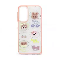 iLike Samsung Galaxy A15 Epoxy Cartoon Cover White Pink
