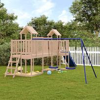 Lauko žaidimų aikštelės komplektas pušies medienos masyvas