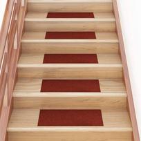 Laiptų kilimėliai lipnūs 30 vnt 60x25 cm bordo raudoni stačiakampiai