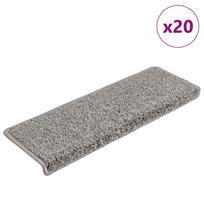Laiptų kilimėliai 20 vnt pilki 65x21x4 cm stačiakampiai kraštai