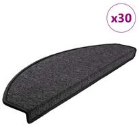 Laiptų kilimėliai 30 vnt antracito spalvos 65x24x4 cm pusapvaliai dideli