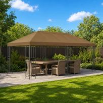 Paviljonas su šoninėmis sienelėmis 6 x 3 m Taupe