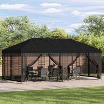 Paviljonas su šoninėmis sienelėmis 6 x 3 m Juoda
