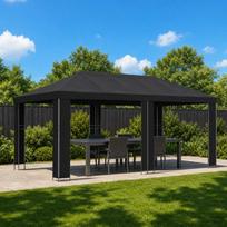 Sodo Paviljonas 6 x 3 m Juoda Poliesteris ir plienas 190