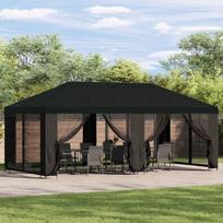 Paviljonas su šoninėmis sienelėmis 6 x 3 m Juoda