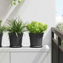 Augalų vazonai 6 pcs Juoda Ø 19 x 16 cm Plastmasė