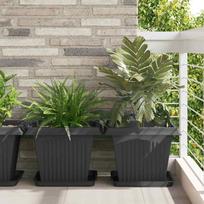 Augalų vazonai 6 pcs Juoda 43 x 43 x 335 cm Plastmasė