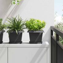 Augalų vazonai 24 pcs Juoda 23 x 23 x 175 cm Plastmasė