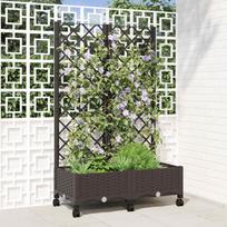 Sodo vazonas su treliu ir ratais Ruda 80 x 40 x 1315 cm PP