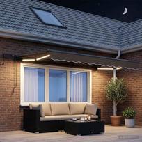 Rankinis markizės rėmas su LED Taupe 35 x 25 m