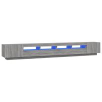vidaXL TV spintelių komplektas su LED, 3 dalių, pilkas ąžuolo, mediena