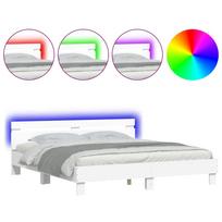 vidaXL Lovos rėmas su galvūgaliu ir LED, baltos spalvos, 180x200cm