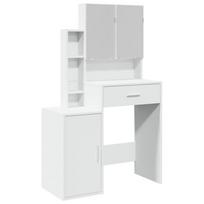vidaXL Kosmetinis staliukas su spintele, baltos spalvos, 80x35x132cm