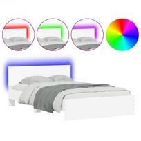 vidaXL Lovos rėmas su galvūgaliu ir LED, baltos spalvos, 120x200cm