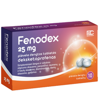 Lengvo ir vidutinio stiprumo skausmą malšinantis vaistas FENODEX 25 mg, 10 tabl.