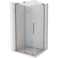 Dušo kabina Mexen Velar L 871-120-075-03-65, stačiakampė, be padėklo, 120 cm x 75 cm x 200 cm, vario sp./skaidrus