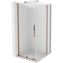 Dušo kabina Mexen Velar 871-110-110-31-60, kvadratinė, be padėklo, 110 cm x 110 cm x 200 cm, aukso sp./matinis