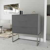 Komoda su stalčiais MILO ant metalinio rėmo 80 cm Spalvos: Chromas / platina