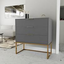 Komoda su stalčiais MILO ant metalinio rėmo 80 cm Spalvos: matinė auksinė / platina