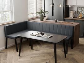 Virtuvinis kampas MONO Y Kampo pusė: Kairė, Spalvos: Soft 29 (Pilka), Dydis: 142x196 cm , Apdaila: dygsniuotas atlošas