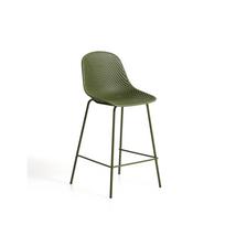 Žalios spalvos metalinė/plastikinė sodo baro taburetė Quinby – Kave Home
