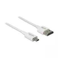 HDMI kabelis DeLOCK 85147 0,25 m, Type A į Type D, baltas