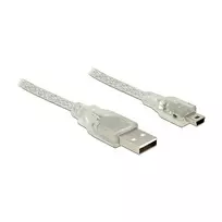 USB laidas DeLOCK 83908 USB 2.0 3m USB A Mini-USB B permatomas