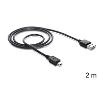 USB laidas DeLOCK 85554 USB 2.0 2m USB A Mini-USB B juodas