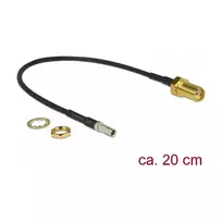 Koaksialinis kabelis DeLOCK 89912 RG-174 0,2 m TS-9 SMA juodas