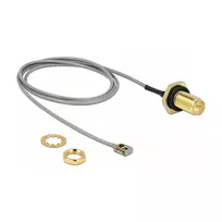 Koaksialinis kabelis DeLOCK 89927 0,5 m RP-SMA MHF I LK juoda pilka