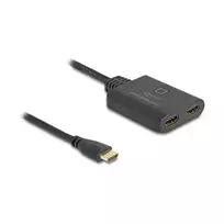 DeLOCK HDMI jungiklis 2 x HDMI į 1 x HDMI išėjimas 8K 60 Hz integruotu kabeliu 50 cm