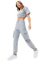 JUSTHYPE Moteriškos kelnės, Justhype Sweat Crop T-Shirt-Cargo Joggers LABON004