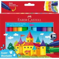 FABER-CASTELL Flomasteriai Jumbo Super Washable 12 vnt.
